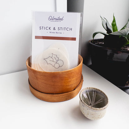 Winter Berry Stick and Stitch Embroidery Pattern