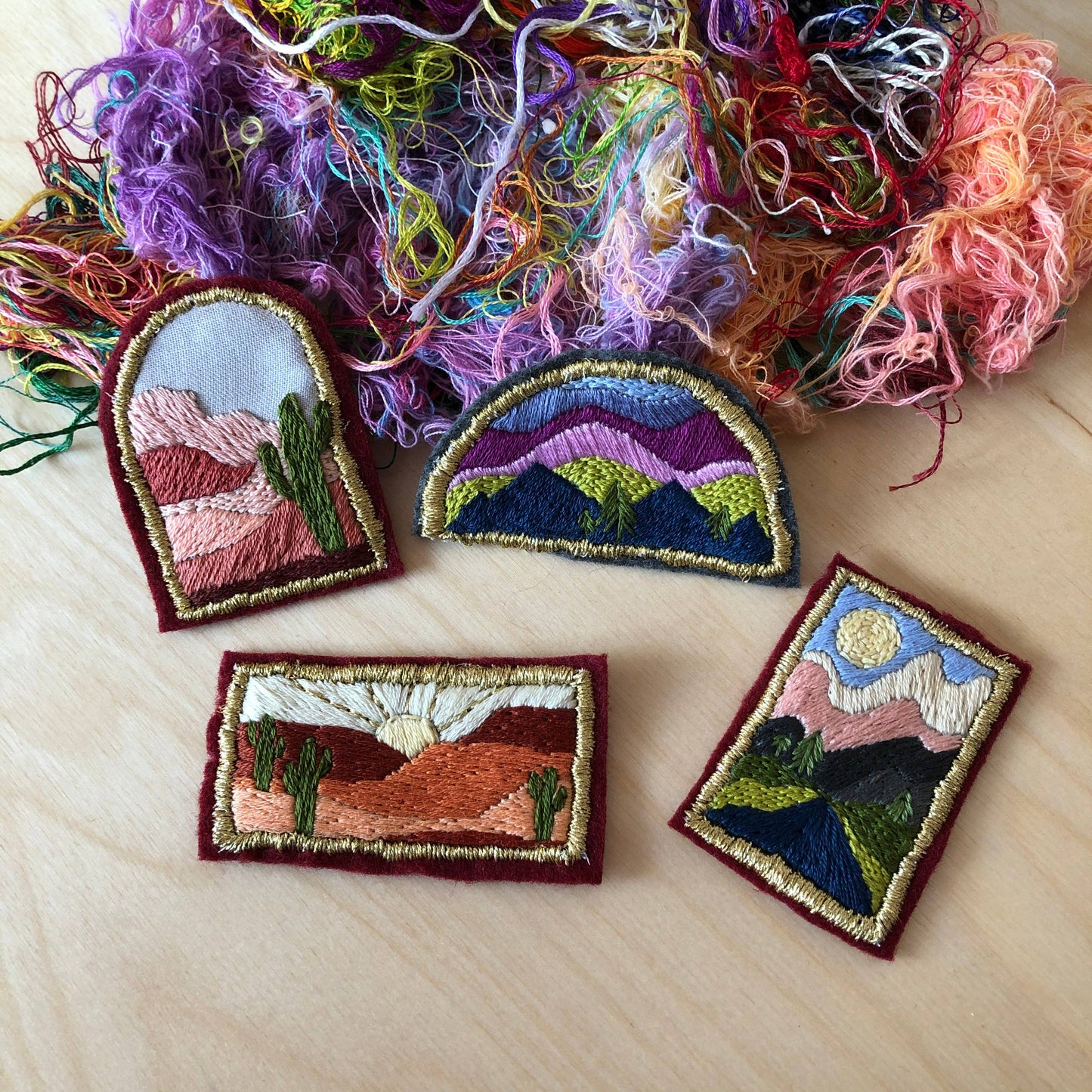 Landscape Hand Embroidery Peel Stick & Stitch Pattern