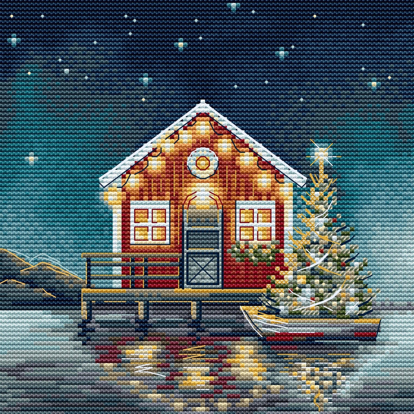Christmas Night at The Pier Cross Stitch Kit