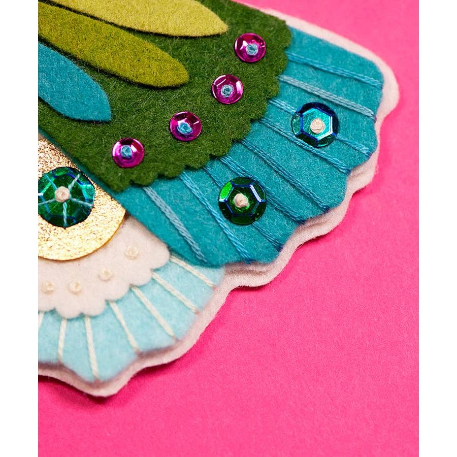 Blue Moth Felt Ornament Kit