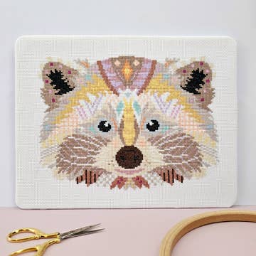 Mandala Raccoon Cross Stitch Kit