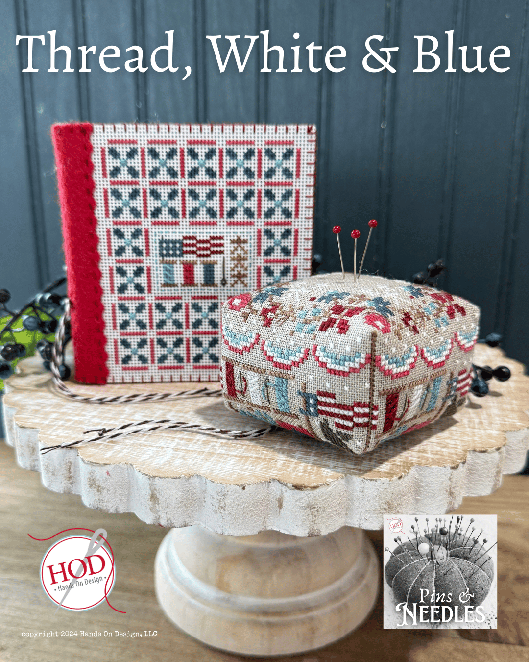 Thread White and Blue Pattern
