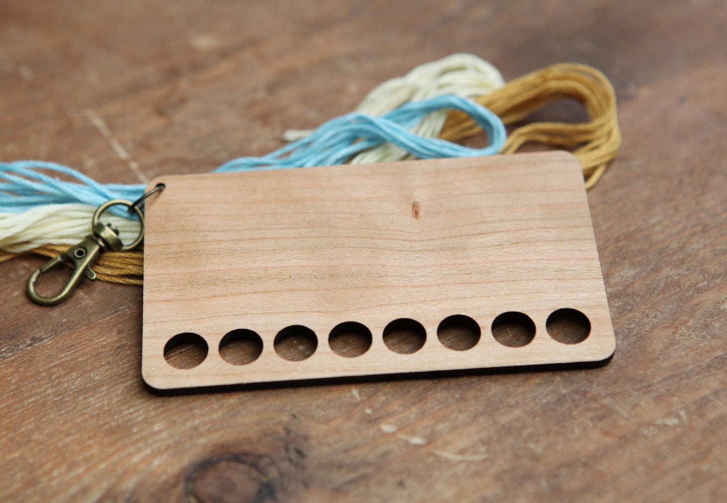 Cherry Wood Barn Swallow Embroidery Floss Storage Holder