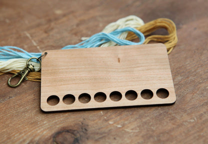 Cherry Wood Barn Swallow Embroidery Floss Storage Holder