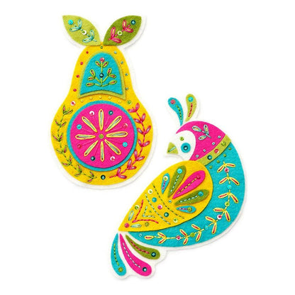 Partridge and Pear Felt Ornament Kit