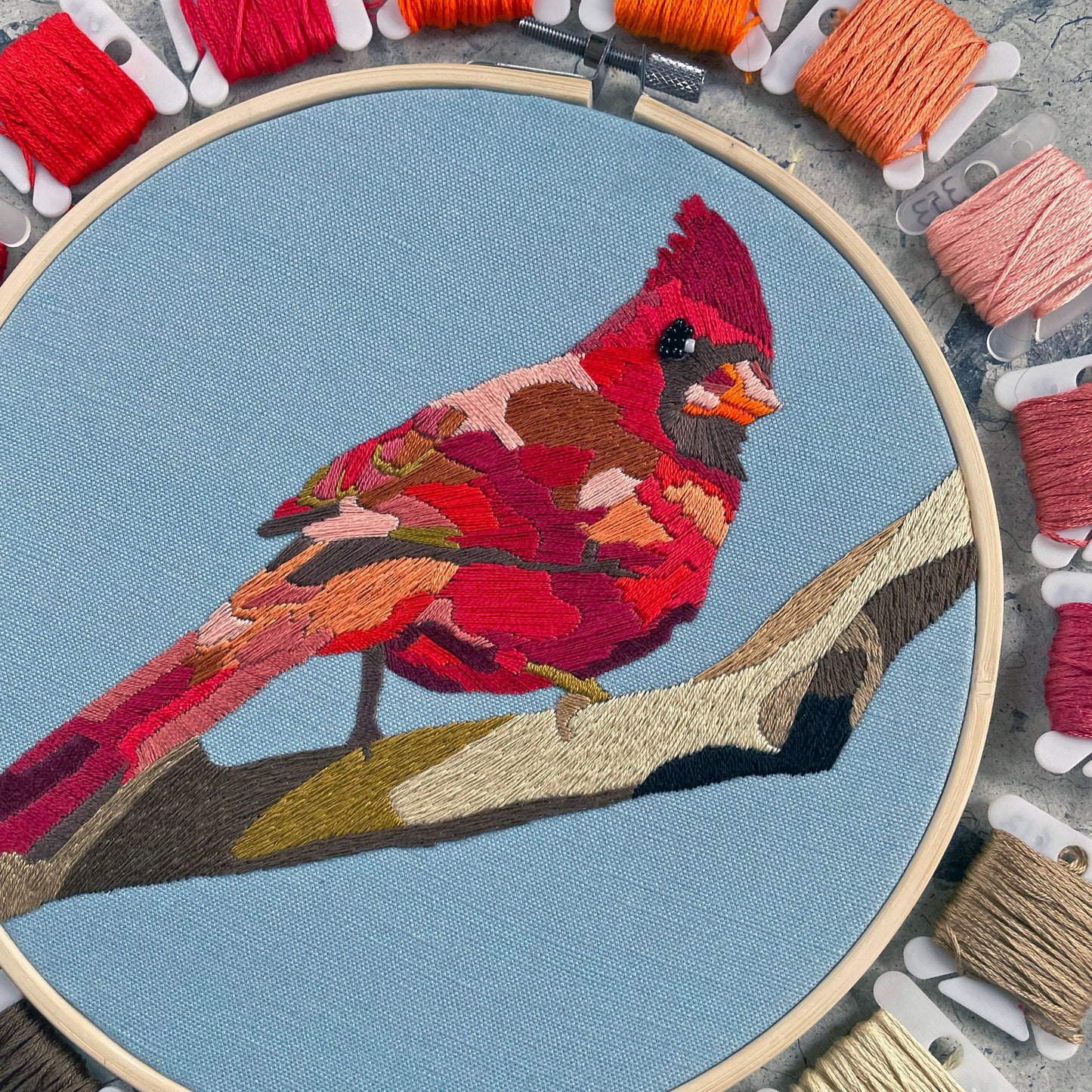 Embroidery and Beadwork Kit Cardinal