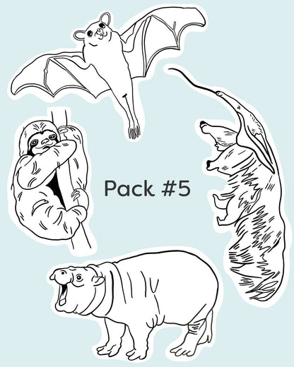 Wild Animal Stick-and-Stitch Pattern Pack #3