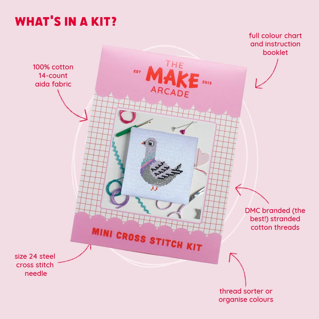 Pigeon Mini Cross Stitch Kit