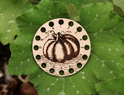 Pumpkin Floss Thread Holder Cherry Wood