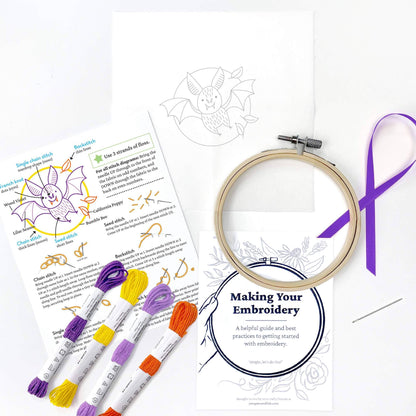 Batty Bat Embroidery Kit