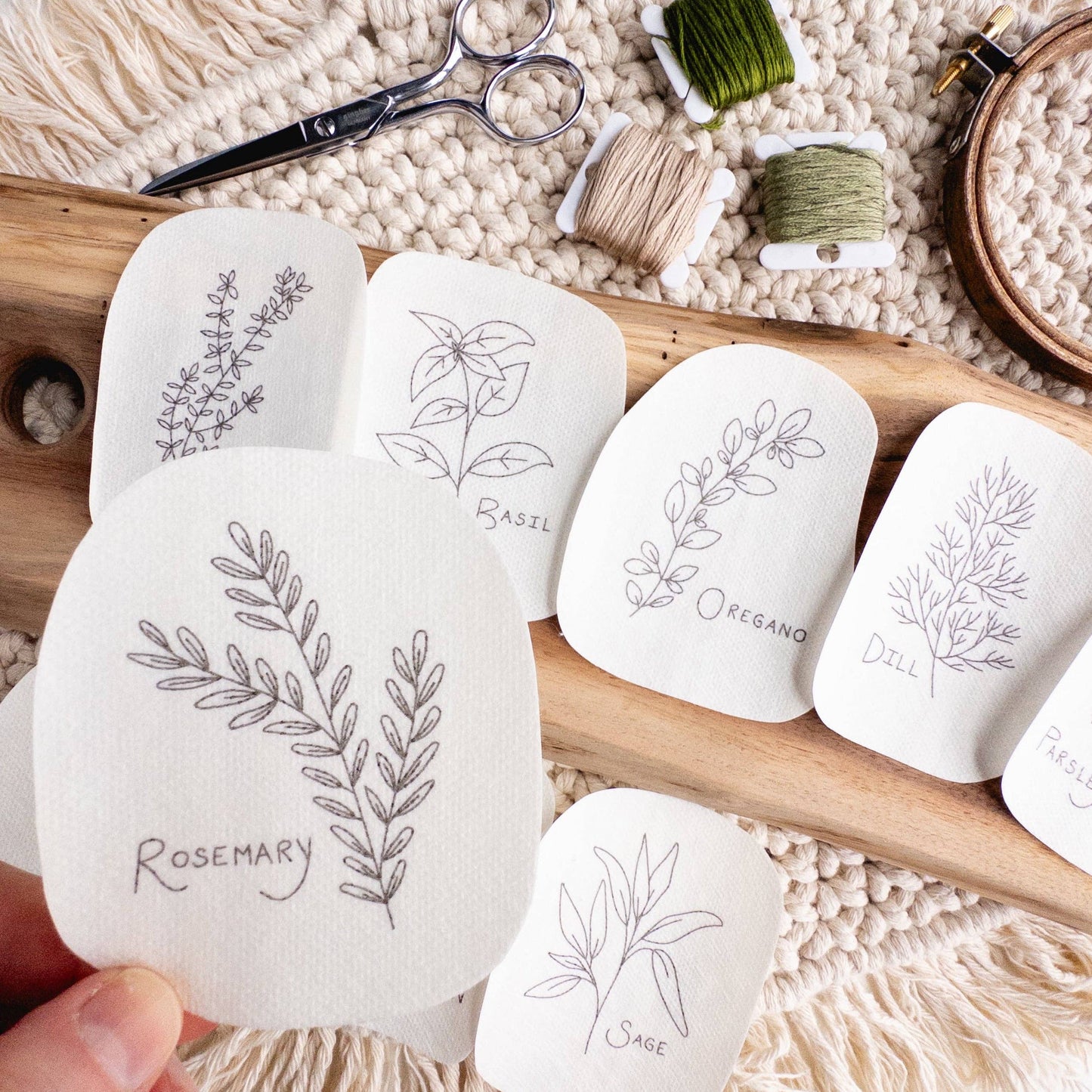Herb Embroidery Patterns, Stick and Stitch Designs