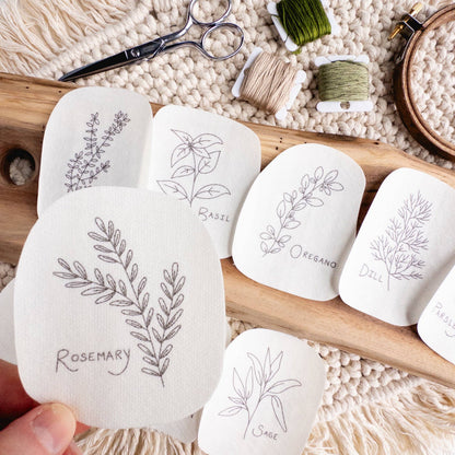 Herb Embroidery Patterns, Stick and Stitch Designs