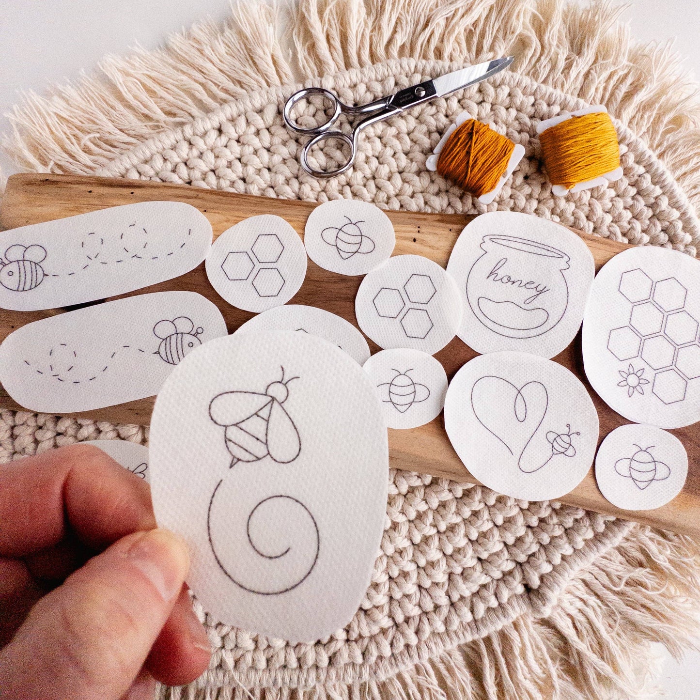 Stick and Stitch Bee Embroidery Pattern