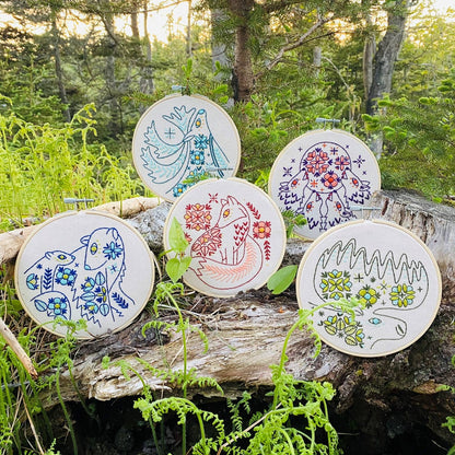 Folk Fox Embroidery Kit