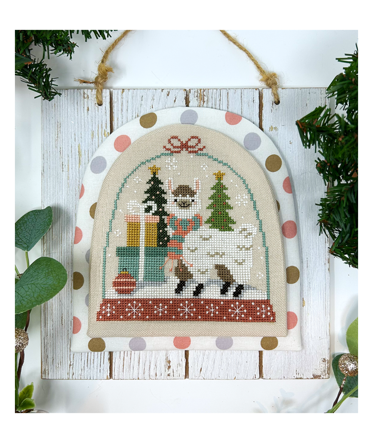Winter Forest Snowglobes- Llama Pattern