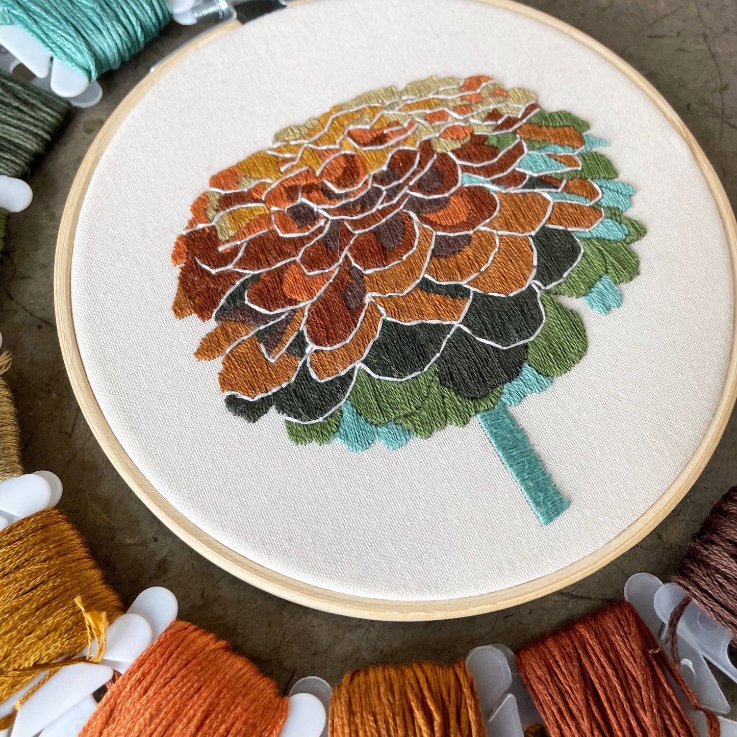 Embroidery Kit Zinnia No. 2