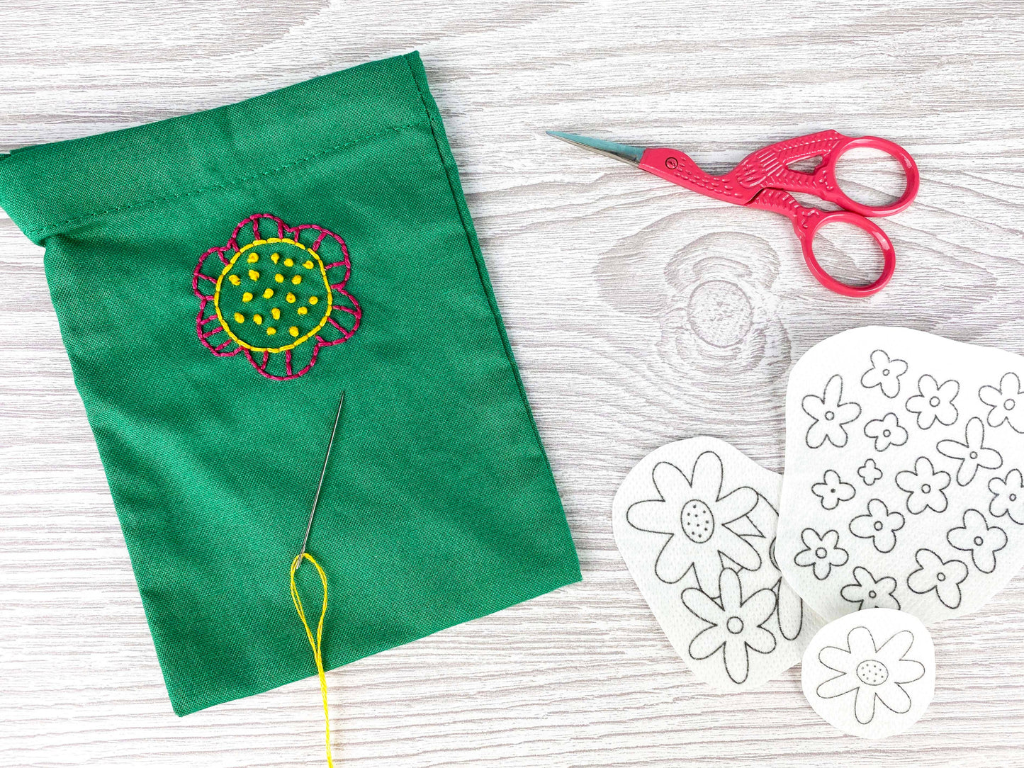 Floral Doodle Stick and Stitch Embroidery Patterns