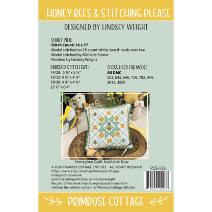 Honey Bees and Stitching Please Pattern