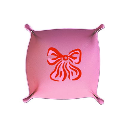 Valentine's Bow Pink Thread Catcher Tray
