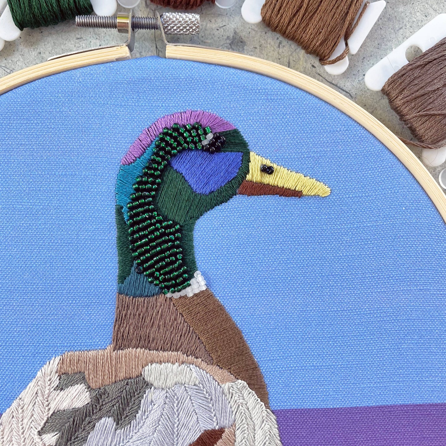 Embroidery and Beadwork Kit Mallard Duck