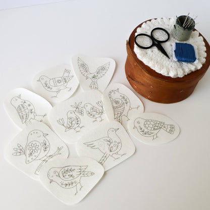 Folk Birds Stick and Stitch Embroidery Patterns