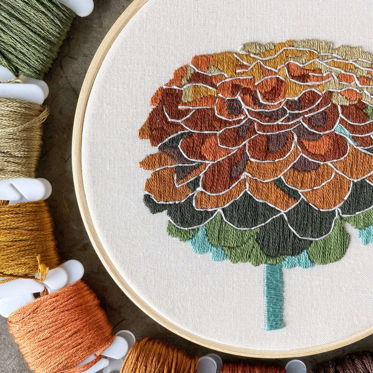 Embroidery Kit Zinnia No. 2