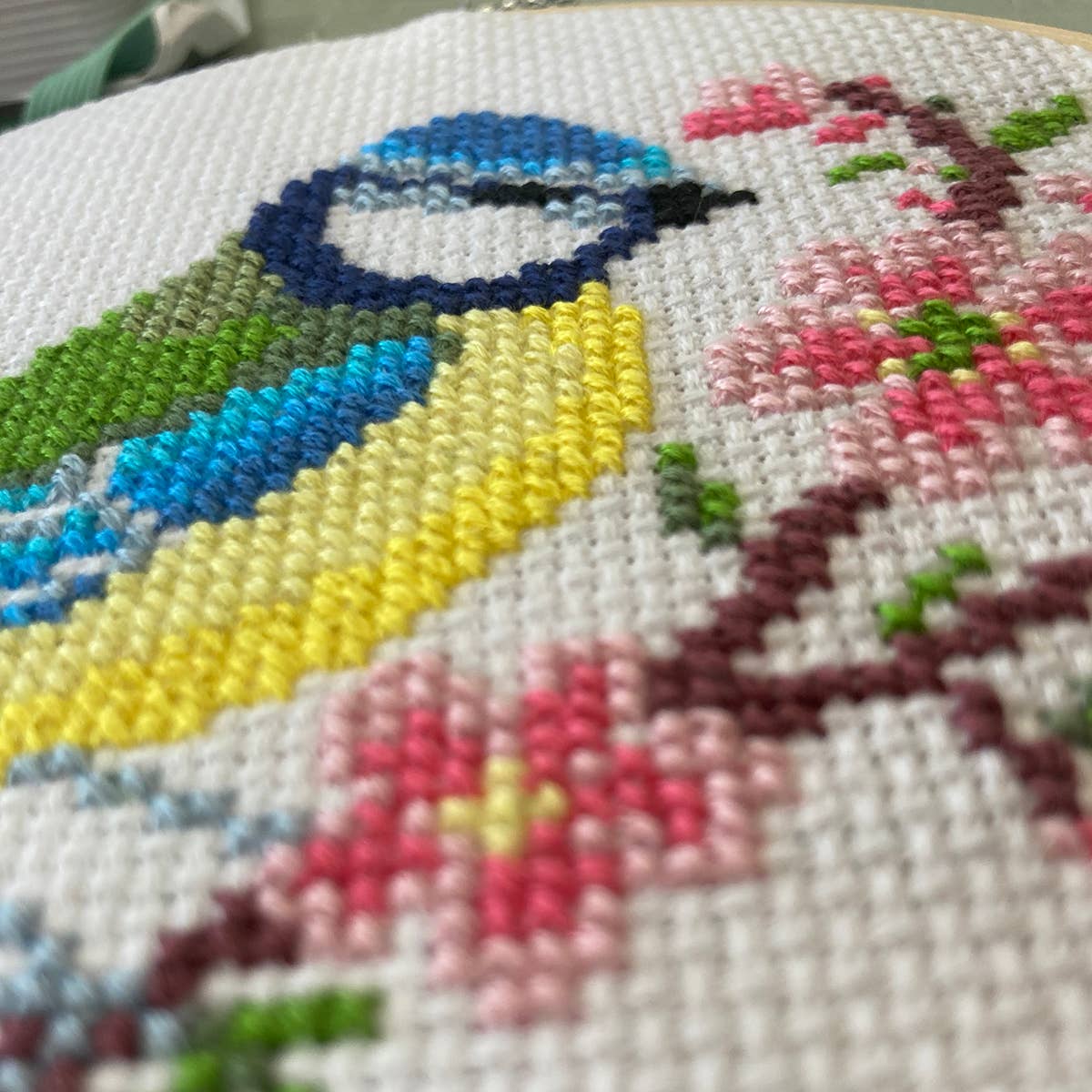 Blue Tit and Blossom Cross Stitch Kit