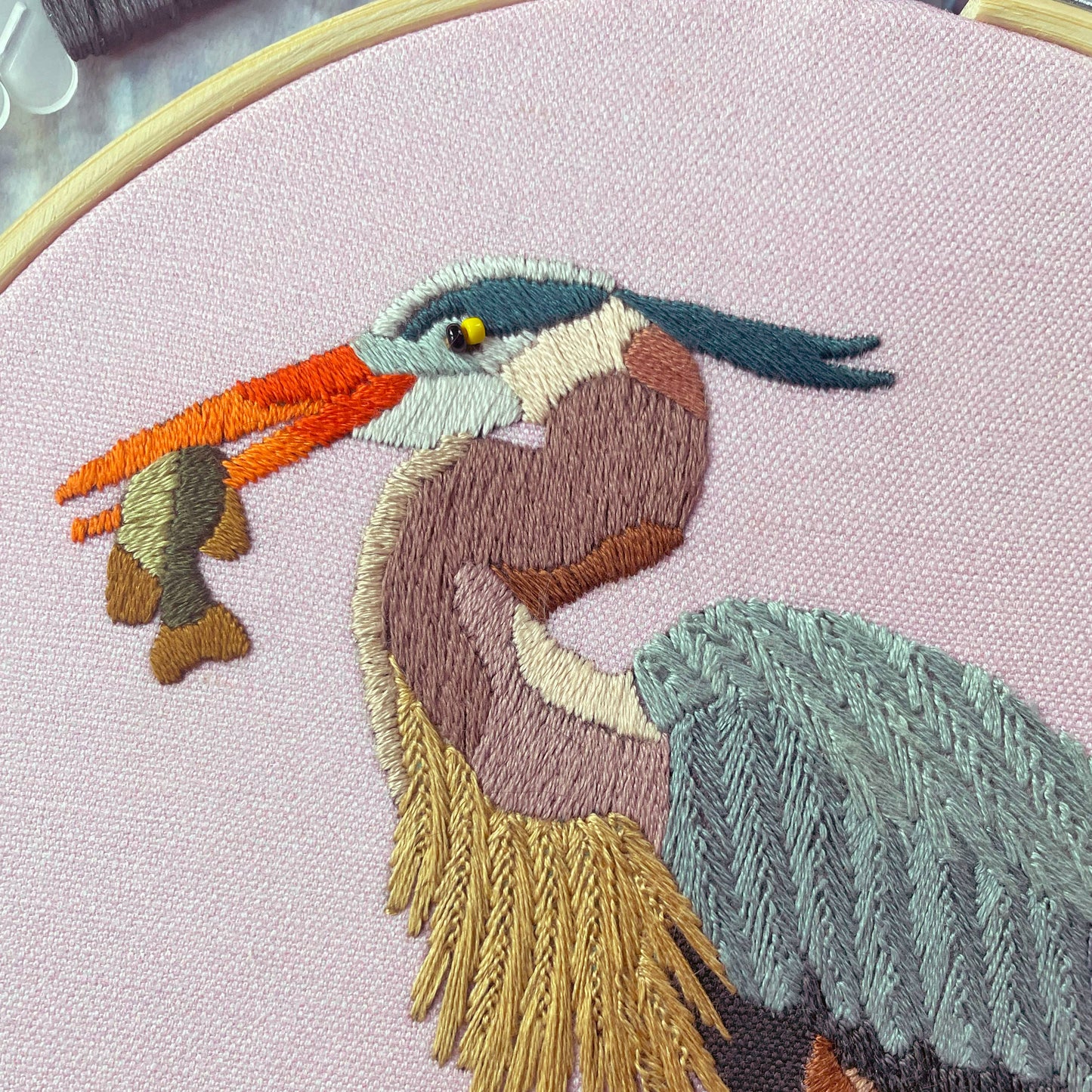 Embroidery and Beadwork Kit Great Blue Heron