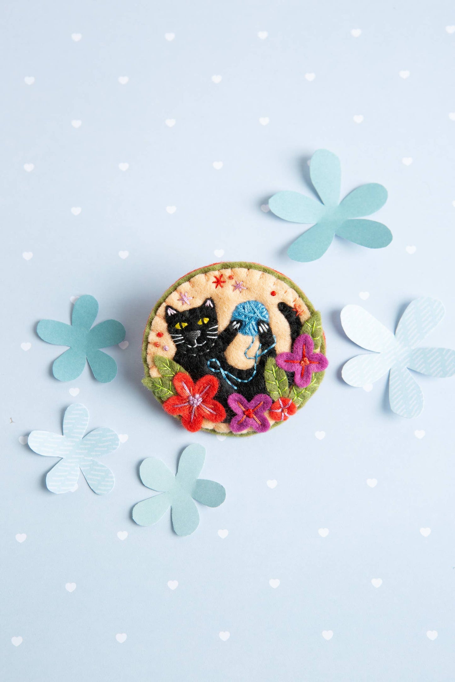 Black Cat Felt Craft Brooch Kit