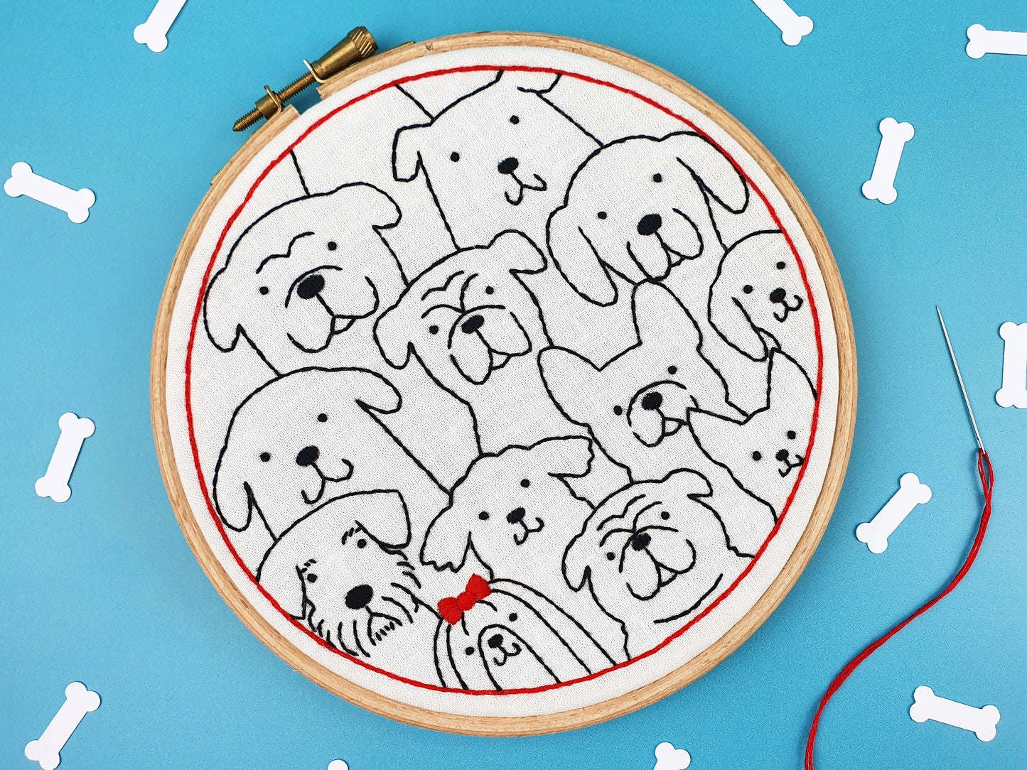 Dogs Handmade Embroidery Pattern Fabric Pack