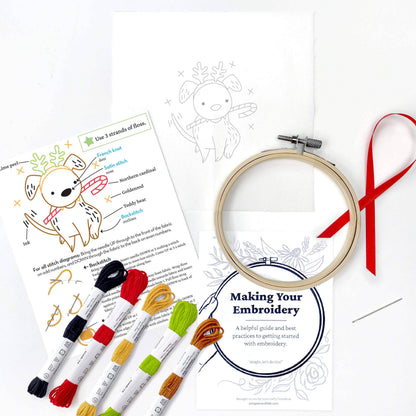 Christmas Puppy Embroidery Kit