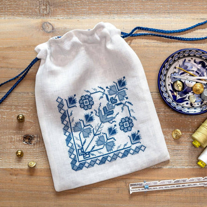 Blue Indigo Bag Cross Stitch Kit