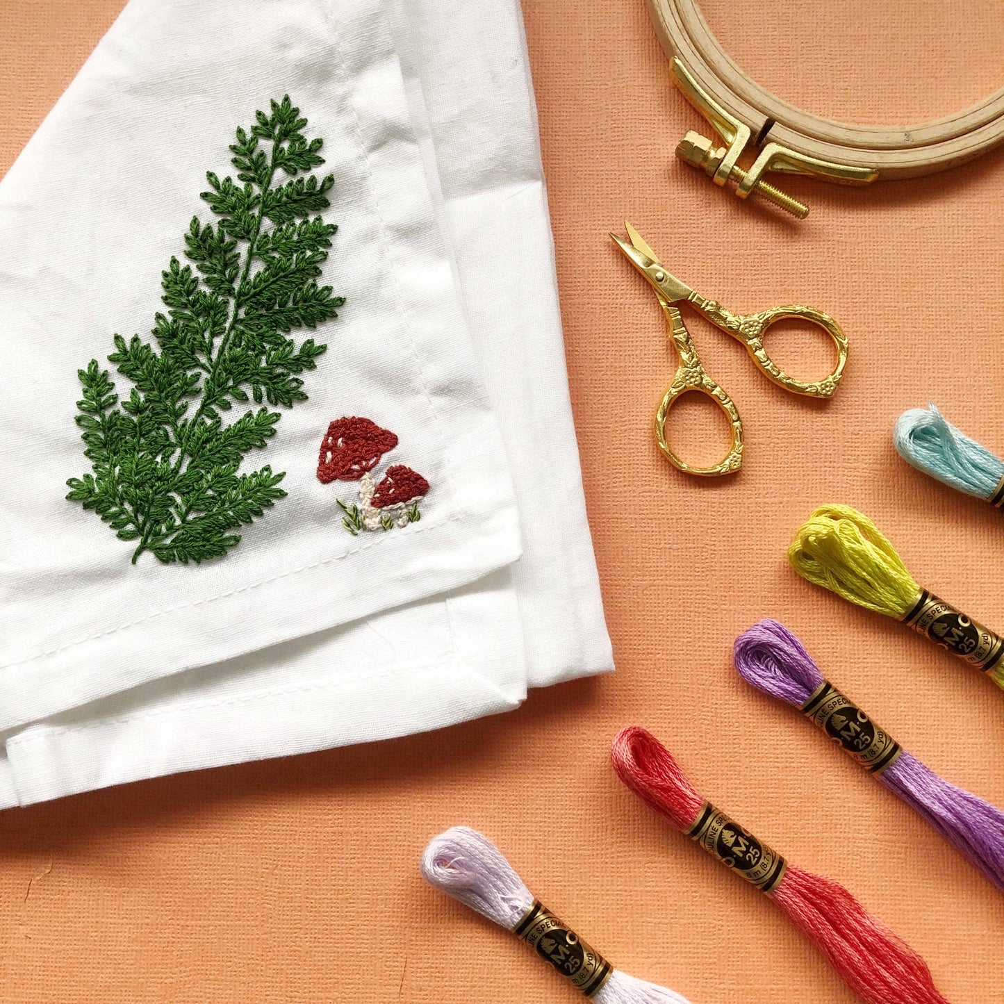 Forest Forage Hand Embroidery Peel Stick & Stitch Pattern