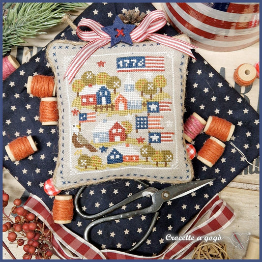 Patriotic Tiny Village Pattern