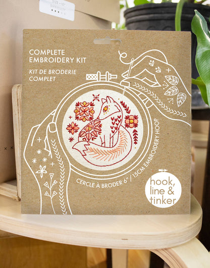 Folk Fox Embroidery Kit