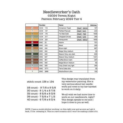 Needleworker's Oath Pattern