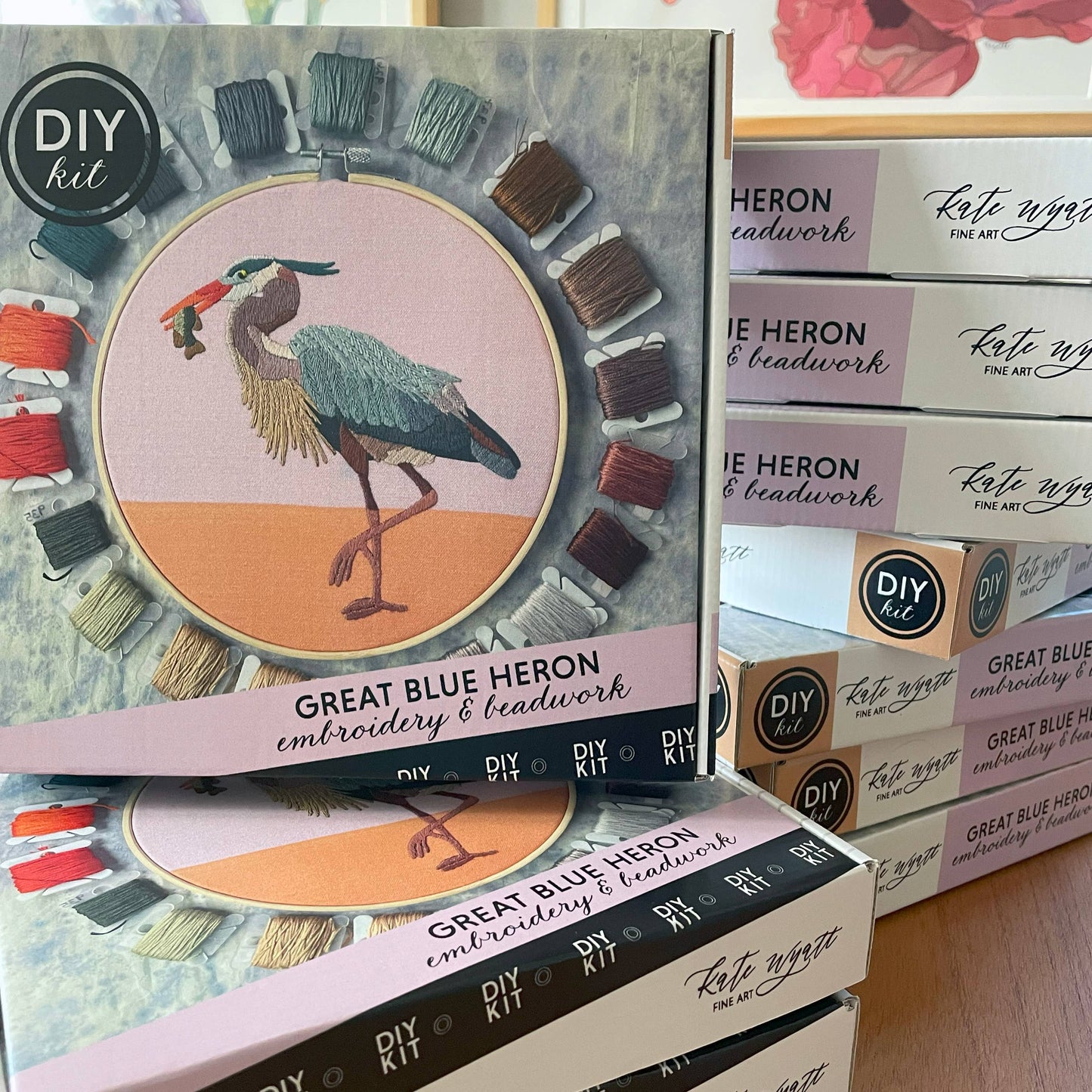 Embroidery and Beadwork Kit Great Blue Heron