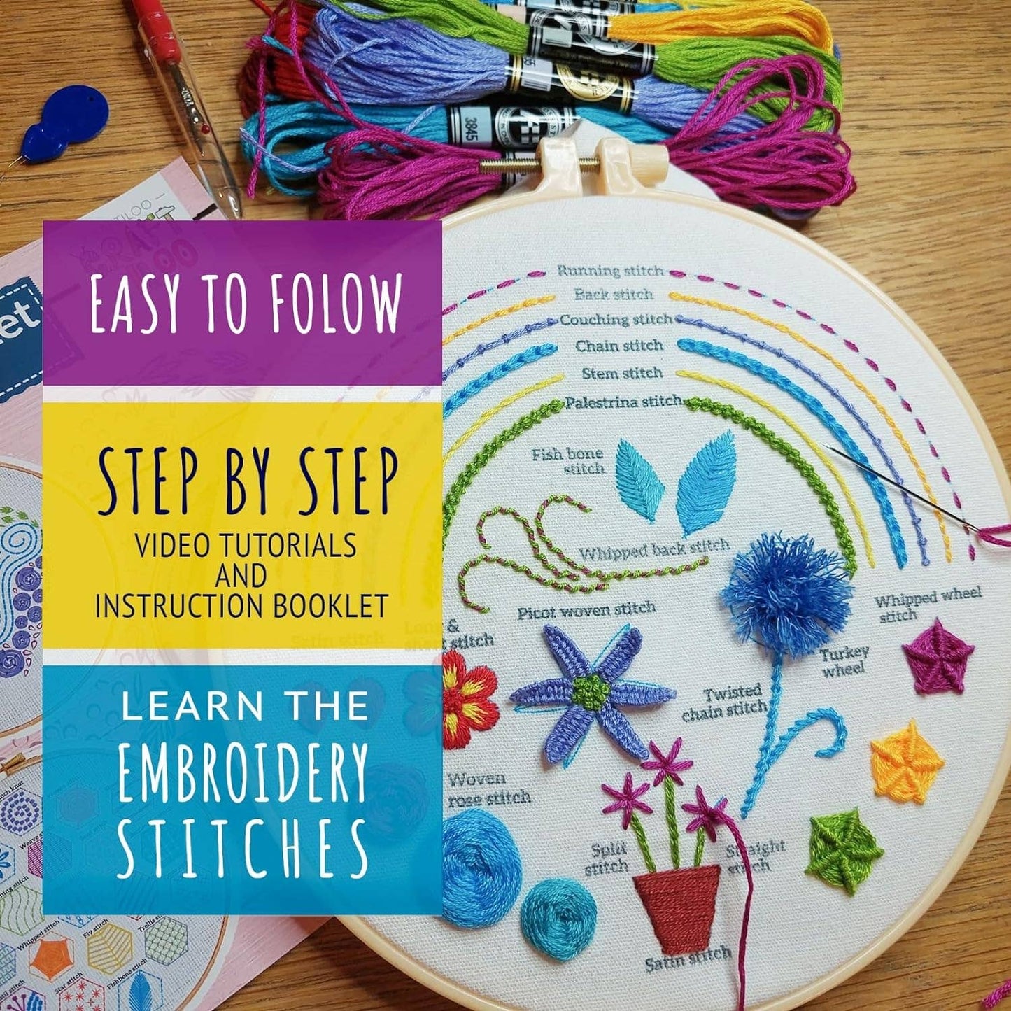 Stitch Dictionary Heart Embroidery Kit