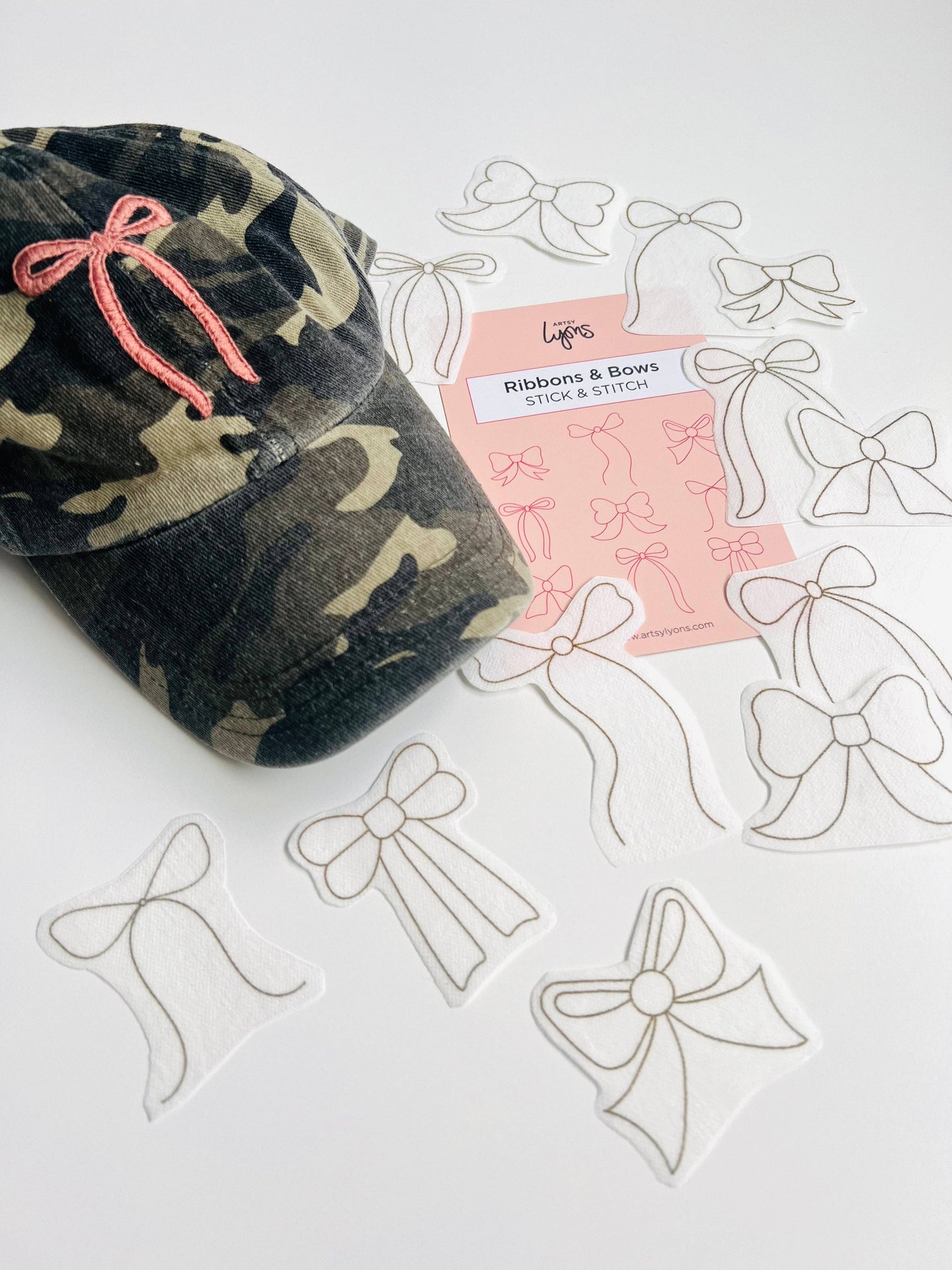 Ribbons & Bows Stick & Stitch Embroidery Pack