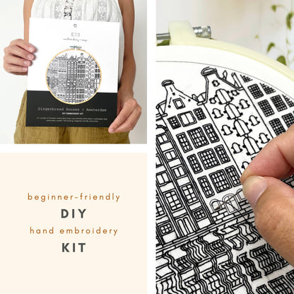 Gingerbread Houses Amsterdam Embroidery Kit