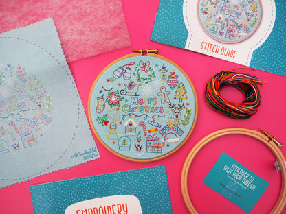 24 Days of Advent Christmas Handmade Embroidery Kit Hoop Art