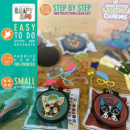 5 Stamped Cross Stitch Kits Dogs