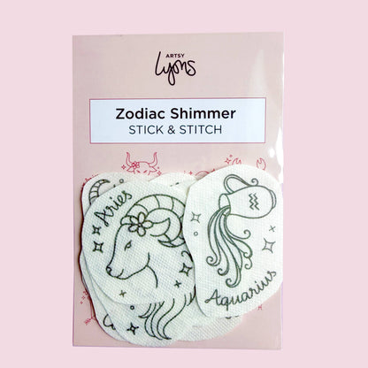 Zodiac Shimmer Stick & Stitch Embroidery Pack