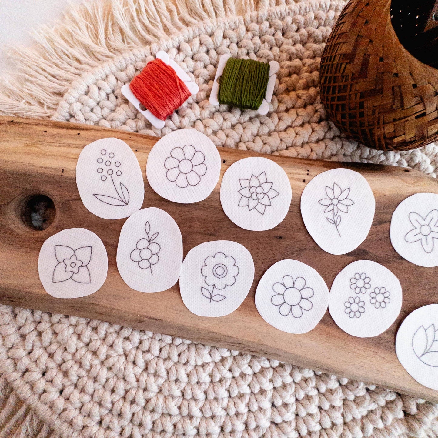 Mini Flowers Stick and Stitch Embroidery Pattern