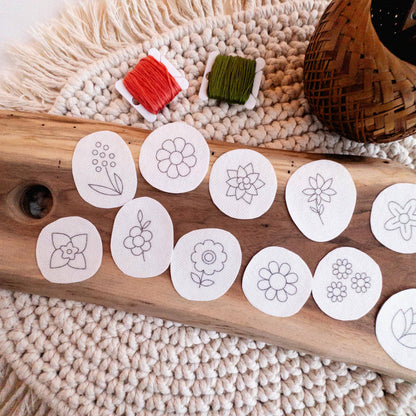 Mini Flowers Stick and Stitch Embroidery Pattern