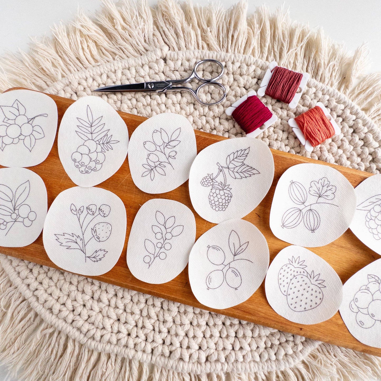 Stick and Stitch Berry Embroidery Pattern