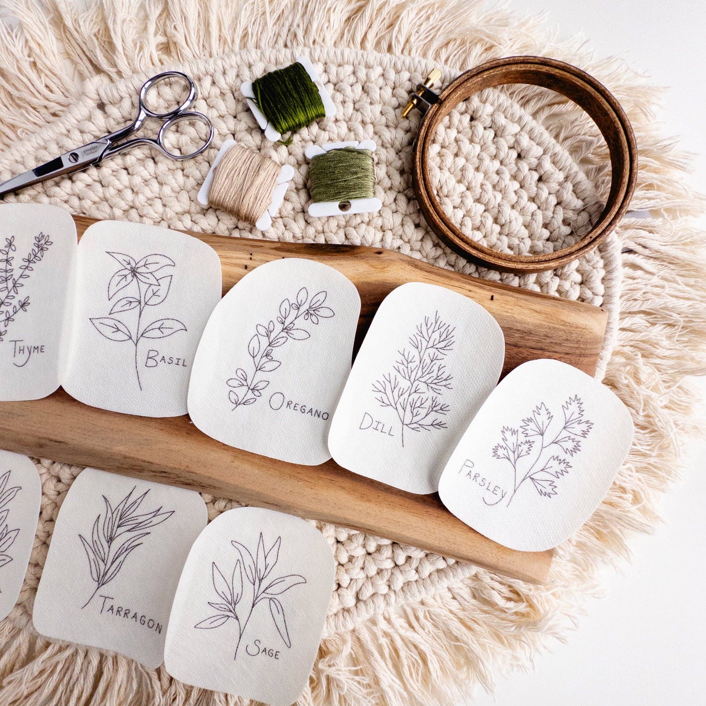 Herb Embroidery Patterns, Stick and Stitch Designs