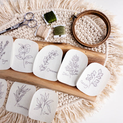 Herb Embroidery Patterns, Stick and Stitch Designs