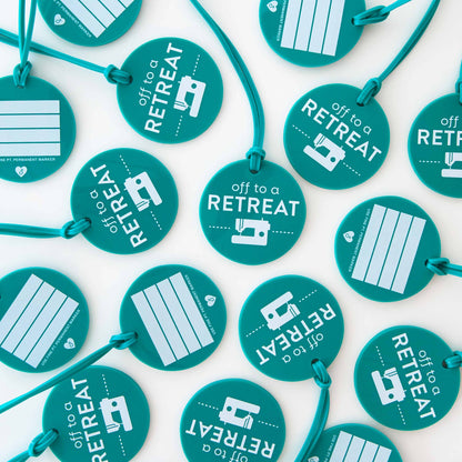 Off to a Retreat Sewing Luggage Tag