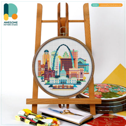 St Louis Missouri USA Cross Stitch Kit